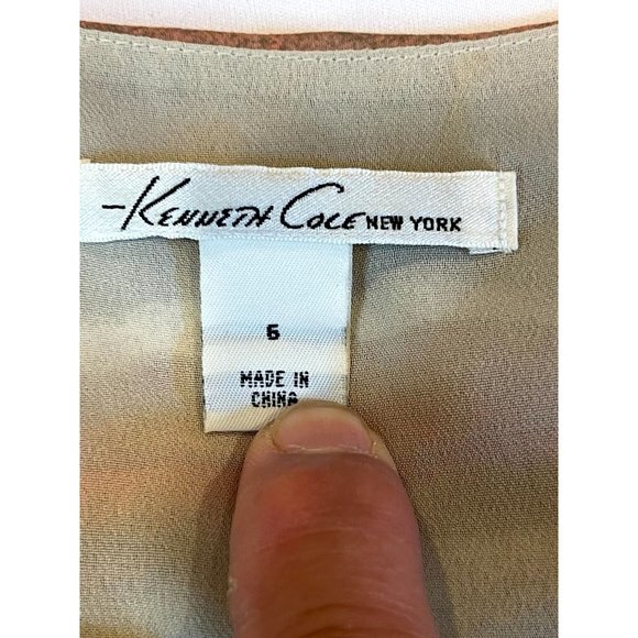 Kenneth Cole Womens Sleeveless Blouse Tank Top Ruffle Scoop Neck Multicolor SZ 6 - Picture 5 of 7